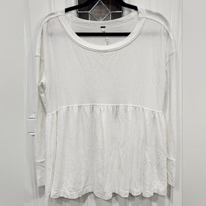Free People Forever your girl white babydoll style sweater blouse women'…